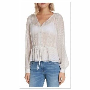 Frame sheer dot top size medium revolve ssense Frame Polka Dot Blouse $300